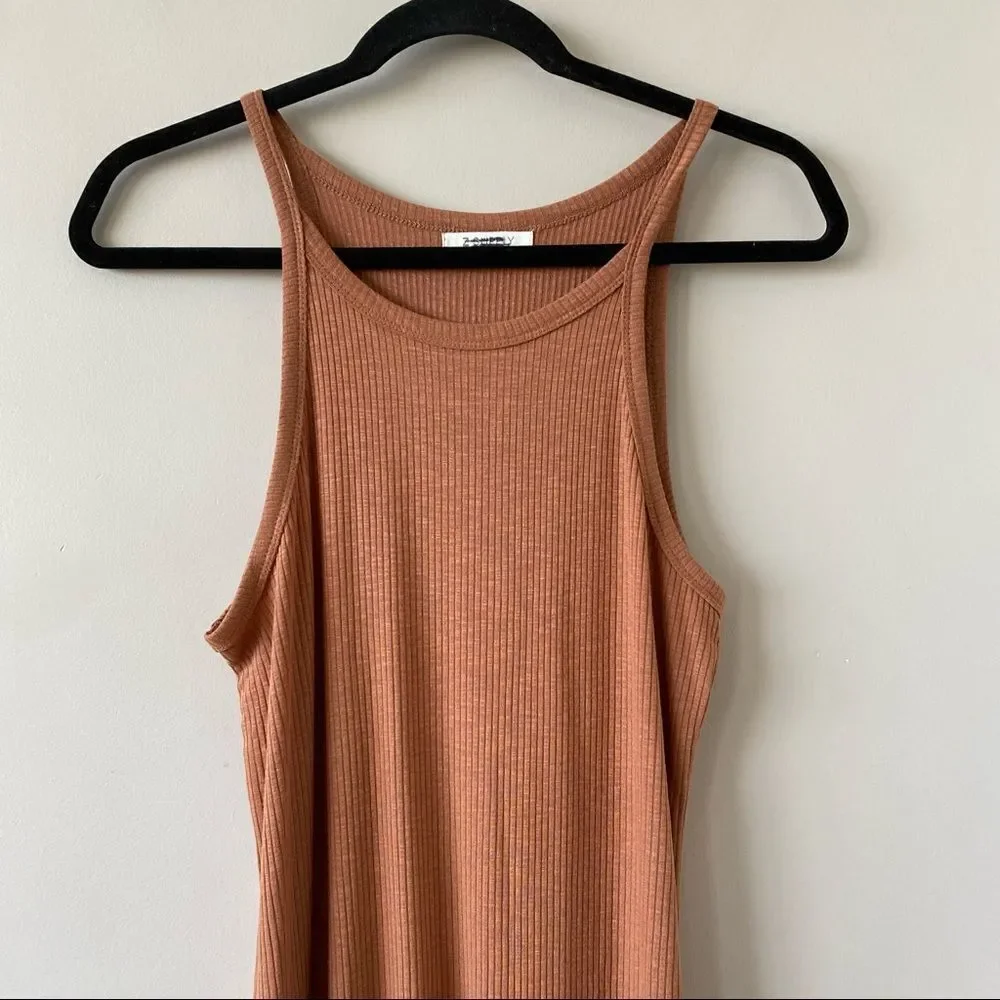 Nwot-z Supply Palisades Rib Dress Vintage Brown (Size:Medium) - Picture 6 of 13